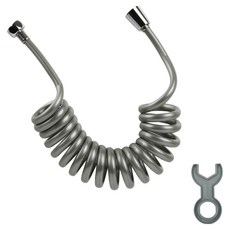 DOOJIN 浴室用彈簧廁所清潔線圈蓮蓬頭軟管, 銀色, 3m