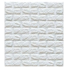 Jiko Easy Go 自黏防水隔熱磚紋3D泡棉壁紙 70 x 38 cm, 白色, 1個