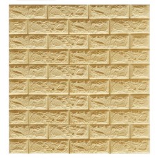 Jiko 3D泡棉自黏防水隔熱磚紋壁紙, 米色, 1個
