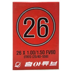 흥아타이어 프레스타 MTB 자전거 튜브 26인치 X 1/1.5 FV60, 1개