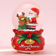 Labovia 感性聖誕老人樹自動雪花聖誕燈光雪花球 紅色, 款式 9