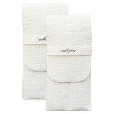 Nothyang 雙人附繩絎縫餐具袋, 2個, 白色