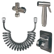 韓國 BK 噴槍 + T型閥 + 黏貼式掛鉤 + 彈簧軟管 3m 夏洛特60 SUS 304, 單一顏色, 1個