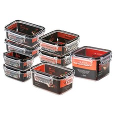 고트만 올트라이탄 네오 밀폐용기 블랙 8종 세트, 1세트, 400ml(2P)+640ml(2P)+900ml(1P)+740ml(2P)+1.4L(1P)