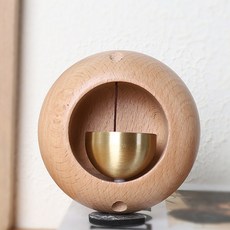 Labovia 磁吸式北歐木質調室內裝飾磁吸黏貼式圓形門鈴風鈴, 金色