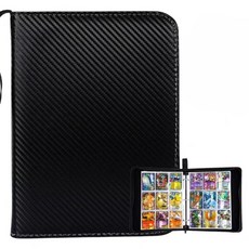 BenF 拉鍊式收納活頁夾 9格 900張 小卡收納冊, 黑色, 1個