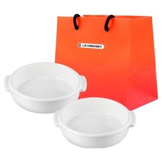 르크루제 타파스 디쉬 + 쇼핑백 S, 2개, 디쉬 2p + 쇼핑백, 화이트