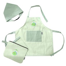 세맘스 아동용 동글동글 방수 앞치마 + 두건 + 파우치 세트