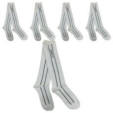 CAPACCI 運動無氣墊中筒襪, 環紋白色, 5個