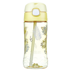THERMOS 膳魔師 花草款吸管輕水瓶 F4011TFW, 黃色, 450ml, 1個