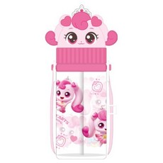 LE BARN 公主奇妙萌可立體掛繩吸管水瓶, 混合色, 1個, 350ml