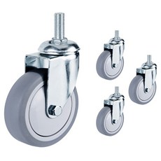 EMPIRE 靜音無噪音輪子 醫院 閱讀室 車輛 椅子輪子 螺栓 環 平板 2螺栓 M12 旋轉 4件組, 1套