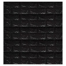 Jiko_Easy Go 自黏防水隔熱磚紋中等厚度3D泡棉壁紙, 黑色, 1個