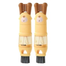 유유리틀 젖병 텀블러 세척 브러시 청소솔, 오렌지, 2개