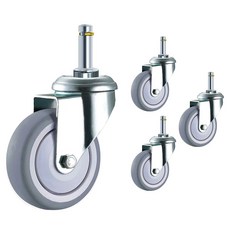 EMPIRE 靜音無噪音輪子 醫院 閱覽室 車輛 椅子輪子 螺栓 環 平板 4 輪環輪子 11x35 4入組, 1套