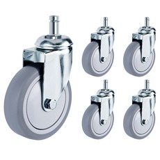 EMPIRE 靜音無噪音輪子 醫院 閱讀室 輕便車 椅子輪子 螺栓 環 平板 單環 旋轉 5件組, 1套