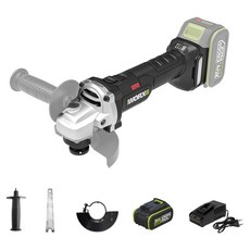 WORX 20V 4.0Ah BL 충전 그라인더 WU806.5, 1세트