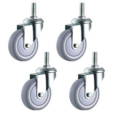 EMPIRE 靜音無噪音輪子 醫院 閱覽室 車輛 椅子輪子 螺栓 環 平板 2滾珠 M10 旋轉 4件組, 1套