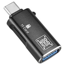 Coms USB 3.0 5Gbps Type-C OTG TF 讀卡機, 混合色, 1個, IH874