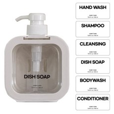 홈나나 공중부양 일체형 디스펜서 300ml + 네임텍 6개, 화이트, 1개