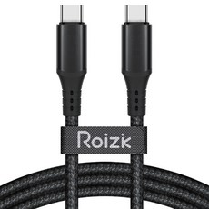로이직 C타입-C타입 60W PD 초고속 충전 케이블 RZ-510, 블랙, 1개, 120cm