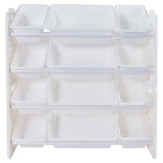 UNiPLAY 玩具收納架 附收納桶 6個 UB45611, 白色, 1個