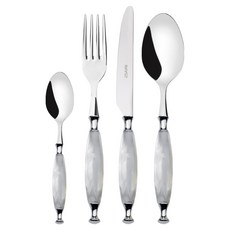 BUGATTI 田園雅緻白色甜品組, 1套, 甜品匙 + 甜品叉 + 甜品刀 + 咖啡匙