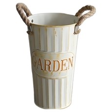 지코_이지고 꽃집 장식용 주석 철제 화병, 빈티지 화이트