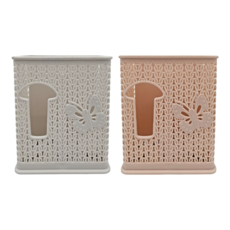 免釘嘸痕雙格雕花筷籠 15.5 x 12.5 x 7cm, 顏色隨機, 2個