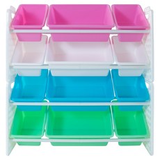 UNiPLAY 玩具收納架 附收納桶 6個 UB45631, 粉色系, 1個