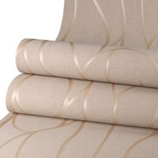 오펠리어 거실 포인트 벽면 인테리어 3D 입체 스트레이트 패턴 벽지, 연한 카키