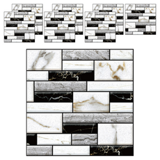 居家超市 PVC 自黏加厚背景裝飾防潮3D立體EPE背膠貼紙壁紙 30 x 30 cm, 509, 8個