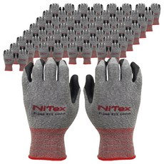 NiTex P-200 FIT NBR 泡棉塗層工作手套 雙手穿戴組 L, 麻灰色, 50套