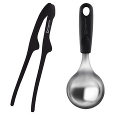바겐슈타이거 실리콘 집게 + 로펠 미니국자 세트, 블랙(집게), 블랙(국자), 1세트, 집게 + 미니국자