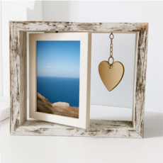 Ophelia 書寫人生照片雙面旋轉相框, 1個, 復古白