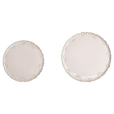 COZY TABLE Olive Romance 復古古董平盤 2件組, 單一顏色, 1套, 盤子 M + L