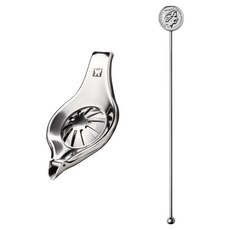 WAGENSTEIGER 居家調酒 檸檬切片榨汁器 + 圓形搗棒 銀色套組, 1套