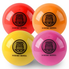 부쿠로혼마 파크 골프공 3피스 6cm 4종 세트 B5FUPB03, 레드, 오렌지, 옐로우, 핑크, 1세트 레드, 오렌지, 옐로우, 핑크, 1세트