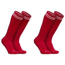 테슬라 스포츠 장목 축구 양말 2켤레, 레드
