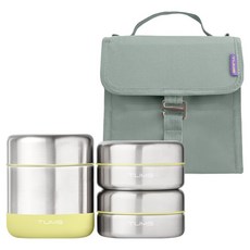 텀스 올 스텐 보온 도시락 300ml + 200ml x 2p 세트, 데이옐로우, 1세트