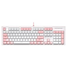 COX V광축 아이스큐브 키캡 게이밍 유선 키보드, White Pink, CK01V, 적축