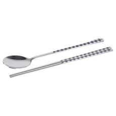 보겐 체크 세라믹 숟가락 젓가락, 1개, 숟가락 + 젓가락, 블랙