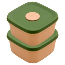 Nicoleta 矽膠冷凍飯微波爐分裝容器 300ml, 蜜桃色, 2個