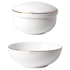 한국도자기 골드위시스 단반상기 세트 3p, 혼합색상, 1세트, 공기 + 공기 뚜껑 + 대접