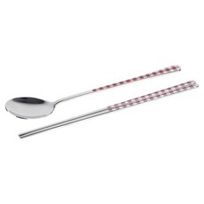 보겐 체크 세라믹 숟가락 젓가락, 1개, 숟가락 + 젓가락, 레드 1개, 숟가락 + 젓가락, 레드