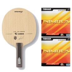Hi-Run-It 李珍權 C碳纖維 ST 桌球拍 + Nimbus 雙面膠皮套組, 1套, 單一商品
