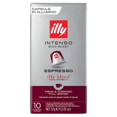 illy 意利 INTENSO 深烘焙濃縮 NESPRESSO咖啡膠囊, 5.7g, 10個裝, 1組