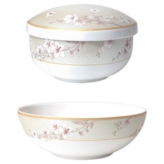 한국도자기 설화 단반상기 세트 3p, 혼합색상, 1세트, 공기 + 공기 뚜껑 + 대접