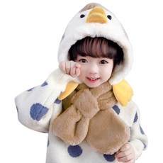 OhBabyLying 兒童款2合1連體帽子圍巾 鴨鴨造型
