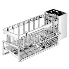 Solv Living 304不鏽鋼菜瓜布架 + 餐具筒組合, 銀色, 1套